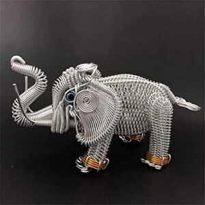 NEW Roger’s Elephant WIRE ART Silver Wire Elephant Sculpture Hand Made